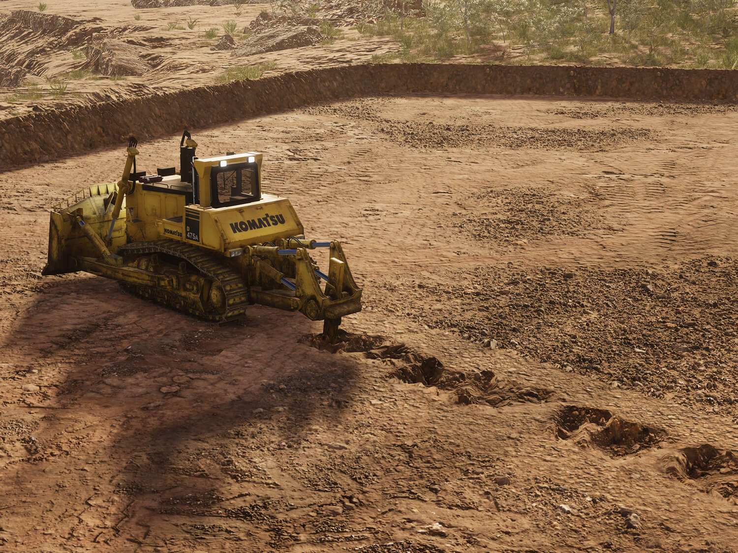 Komatsu D475A-5E0 Track Dozer (Palm Control) - Ripping Training Simulator