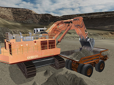 Hitachi EX5500-5 Dumping Training