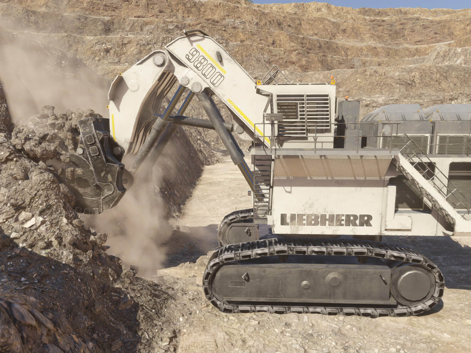 Liebherr R9800 Shovel Digging Training