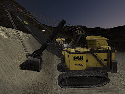 Komatsu (P&H) 2800XPC, 4100XPC & 4100C BOSS Electric Rope Shovels (TRC Dipper Only, Pod Seat Cabin) Night Operating Training