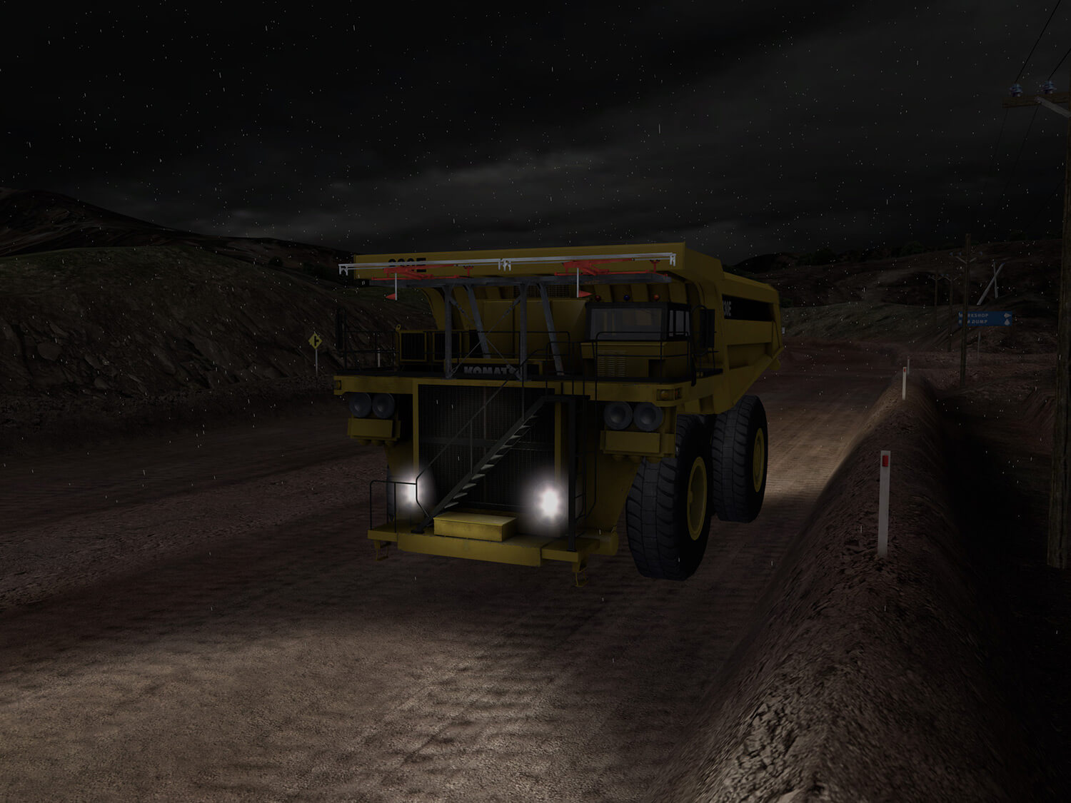 Komatsu 830E-5T Night Operating Training