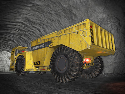 Atlas Copco MT2010 Underground Truck - back view