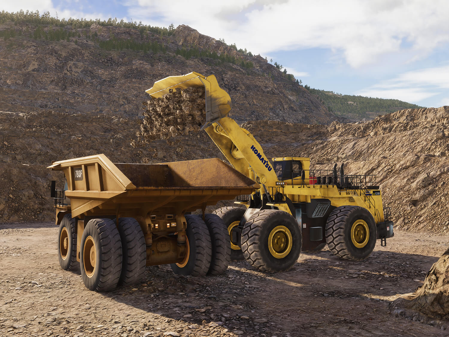 Komatsu WA1200-6 Dumping Training